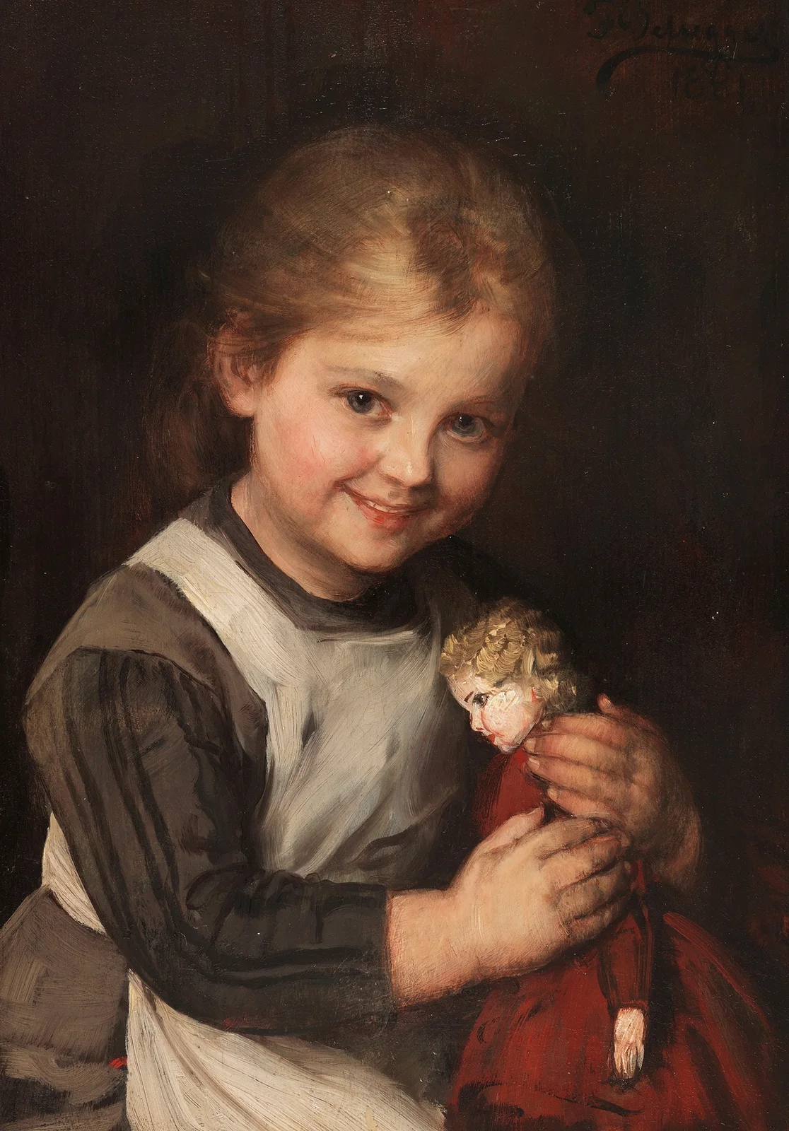 Kind mit Puppe av Franz von Defregger