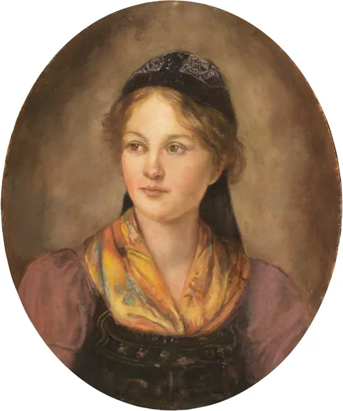 Mädchenporträt av Franz von Defregger