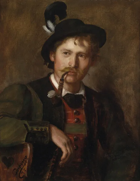 Portrait eines jungen Tirolers av Franz von Defregger