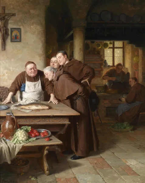 In der Klosterküche av Eduard von Grützner