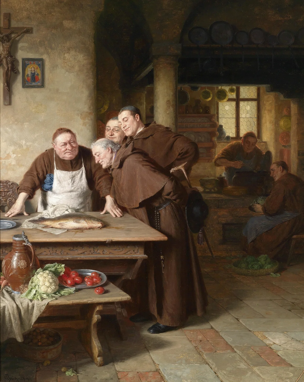 In der Klosterküche av Eduard von Grützner