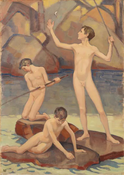 Angelnde Knaben av Ludwig von Hofmann