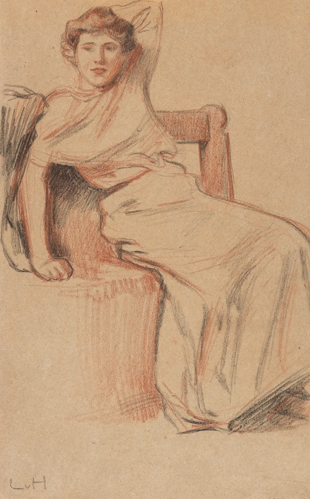 Bildnis einer sitzenden Dame av Ludwig von Hofmann