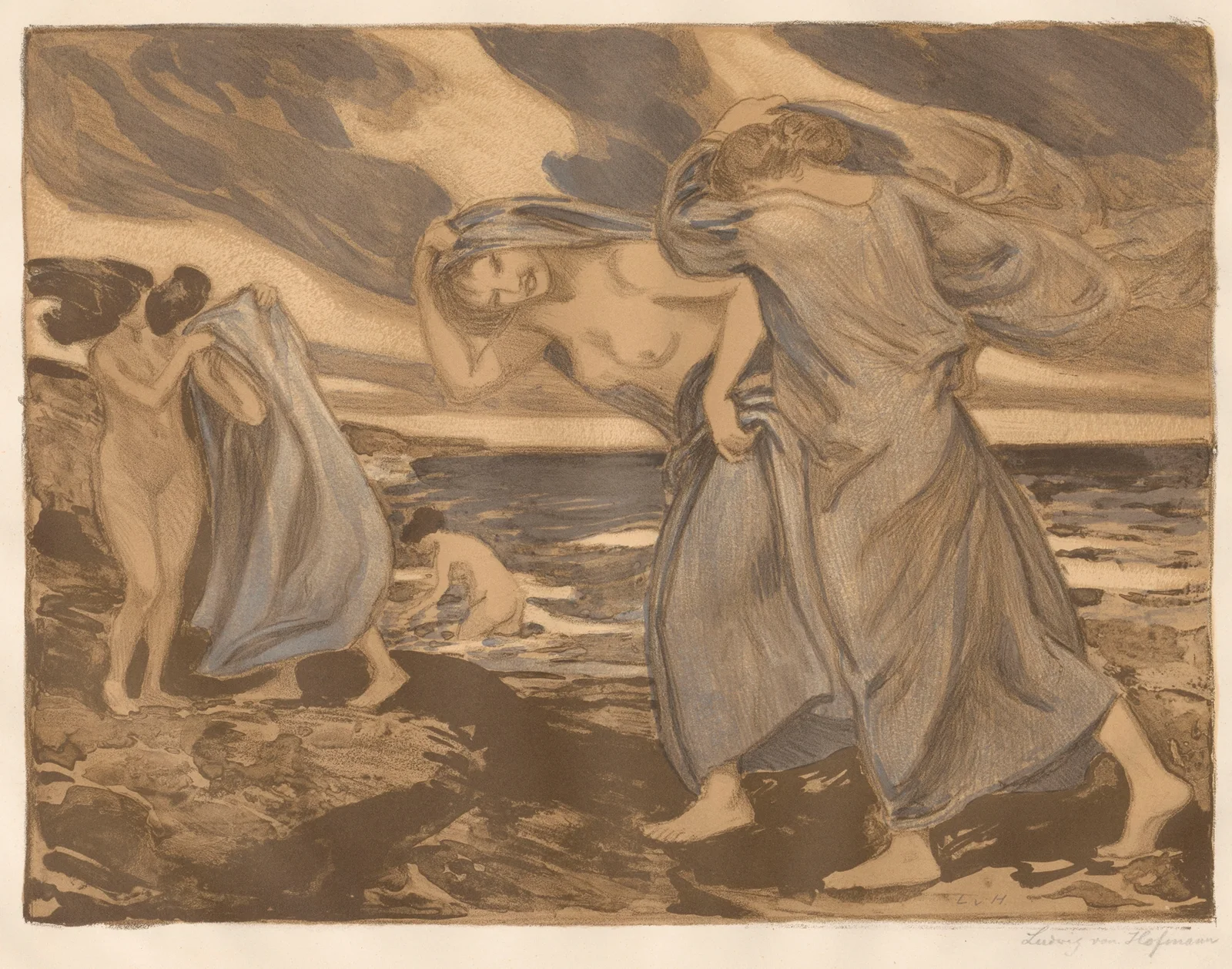 Mädchen am Meer av Ludwig von Hofmann