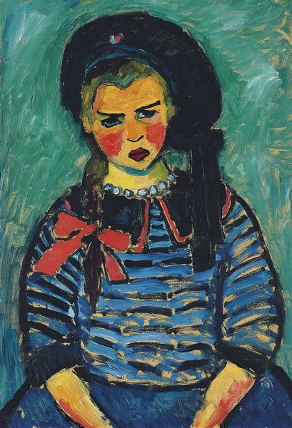 Girl With Red Ribbon av Alexej von Jawlensky