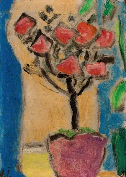 Stilleben (Rosenbäumchen), 1936 av Alexej von Jawlensky