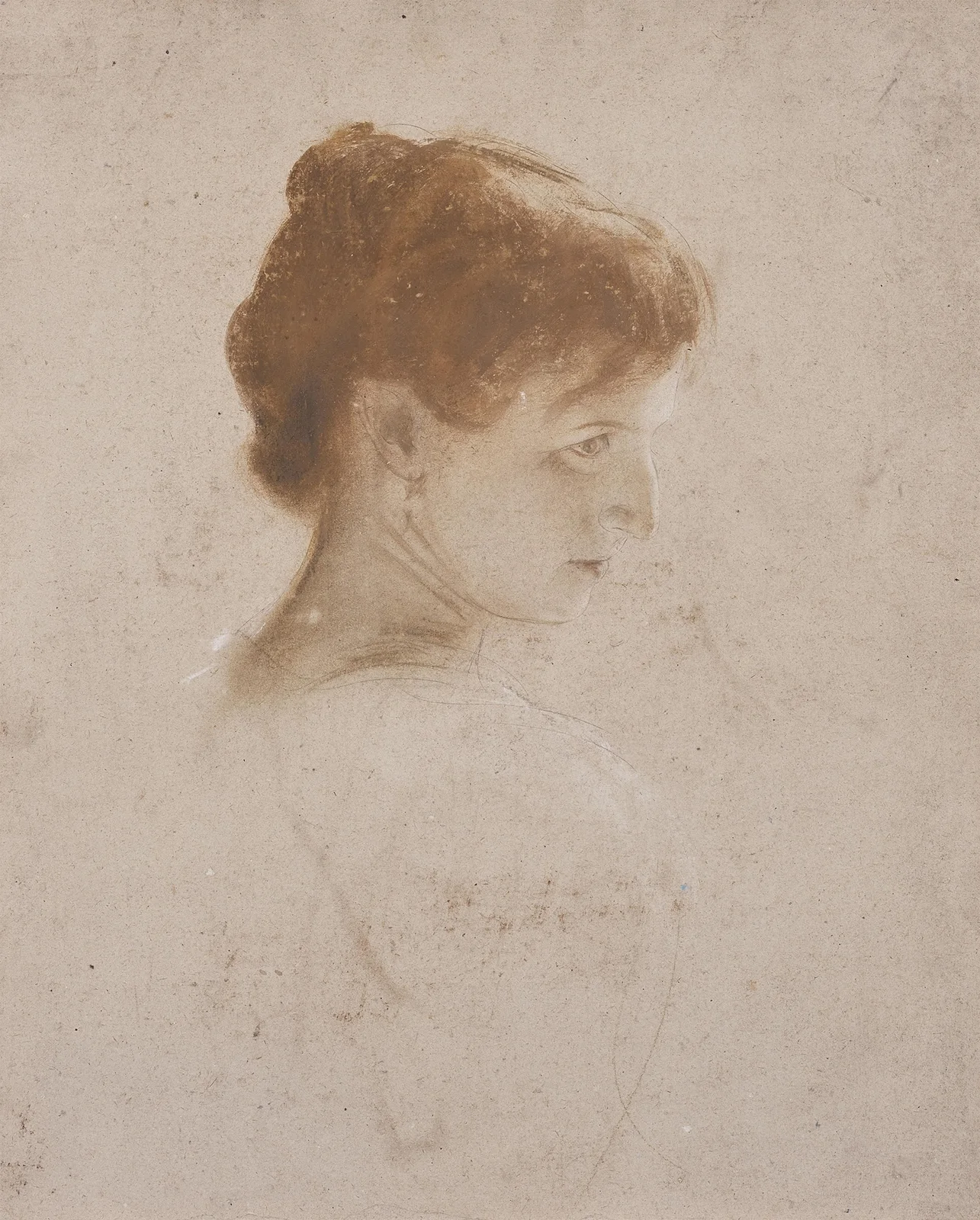Bildnis einer Dame im Profil av Franz von Lenbach