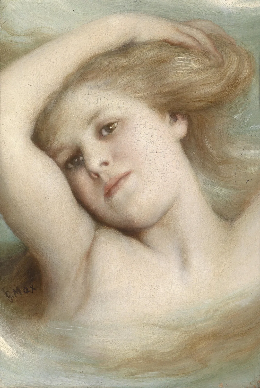 Kopf eines träumenden Mädchens av Gabriel von Max