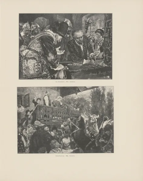 Die Kontribution, 1885; Kameelkarawane av Adolph von Menzel