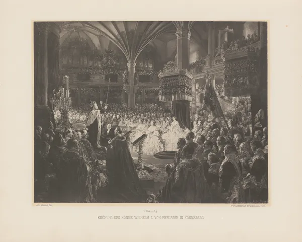 Krönung des Königs Wilhelm I. von Preussen in Königsberg 1861, 1861 av Adolph von Menzel