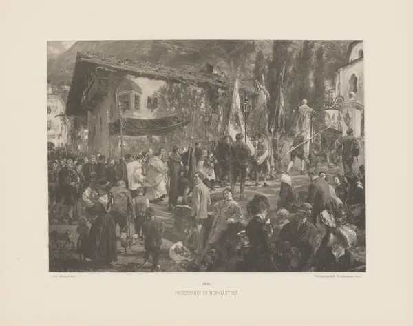 Prozession in Hof-Gastein av Adolph von Menzel