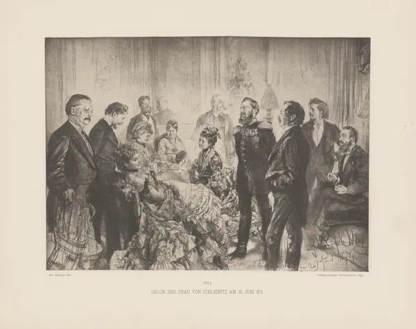 Salon der Frau von Schleinitz am 29. Juni 1874 av Adolph von Menzel