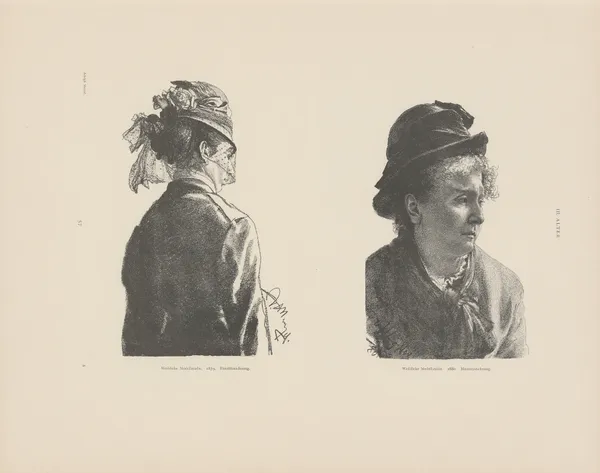 Weibliche Modellstudie, 1879; Weibliche Modellstudie av Adolph von Menzel