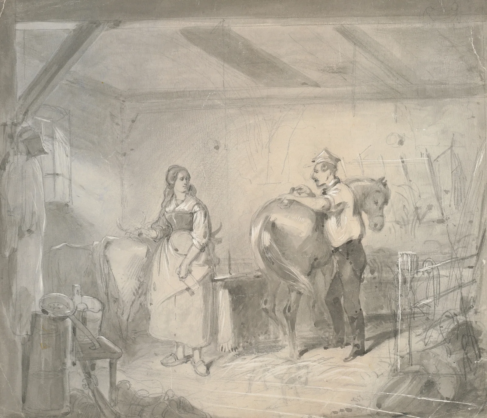 In the Stables I. av Friedrich Carl von Scheidlin