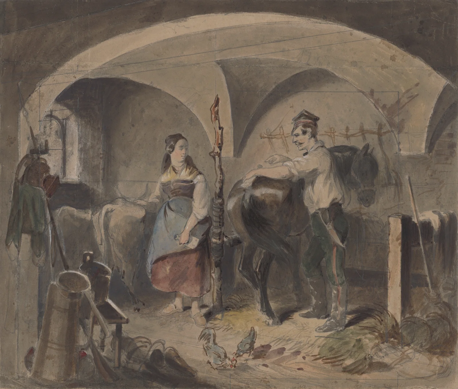 In the Stables II. av Friedrich Carl von Scheidlin
