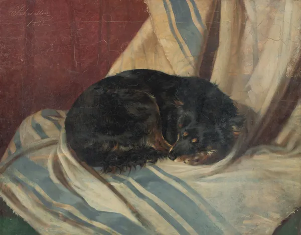 Study of a Dog Lying Down av Friedrich Carl von Scheidlin