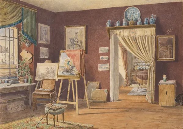 View of the Artist’s Atelier av Friedrich Carl von Scheidlin