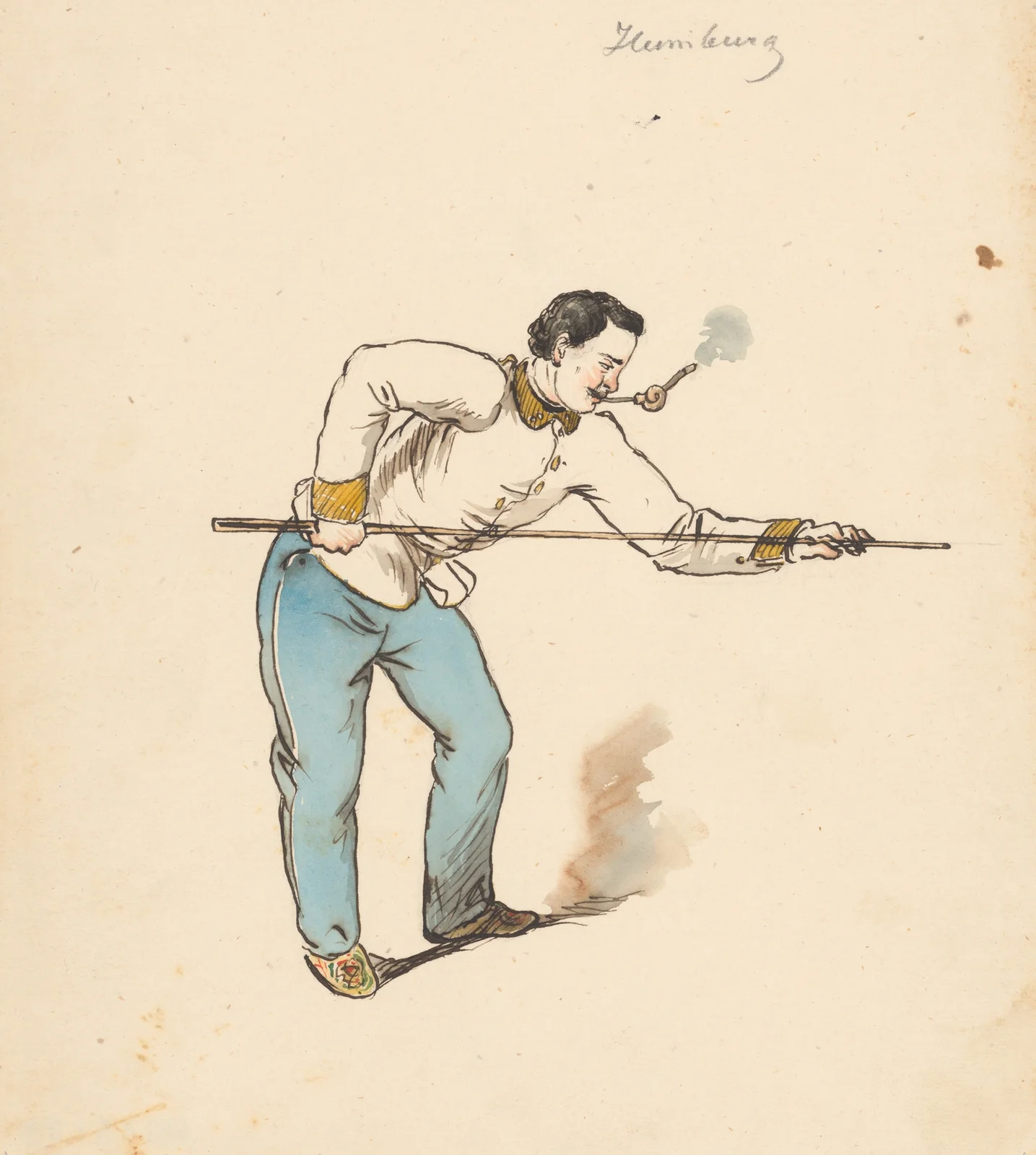 While Playing Billiard av Friedrich Carl von Scheidlin