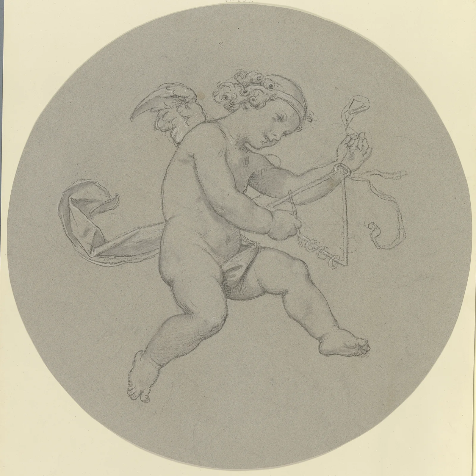 Schwebender Putto mit Triangel av Moritz von Schwind