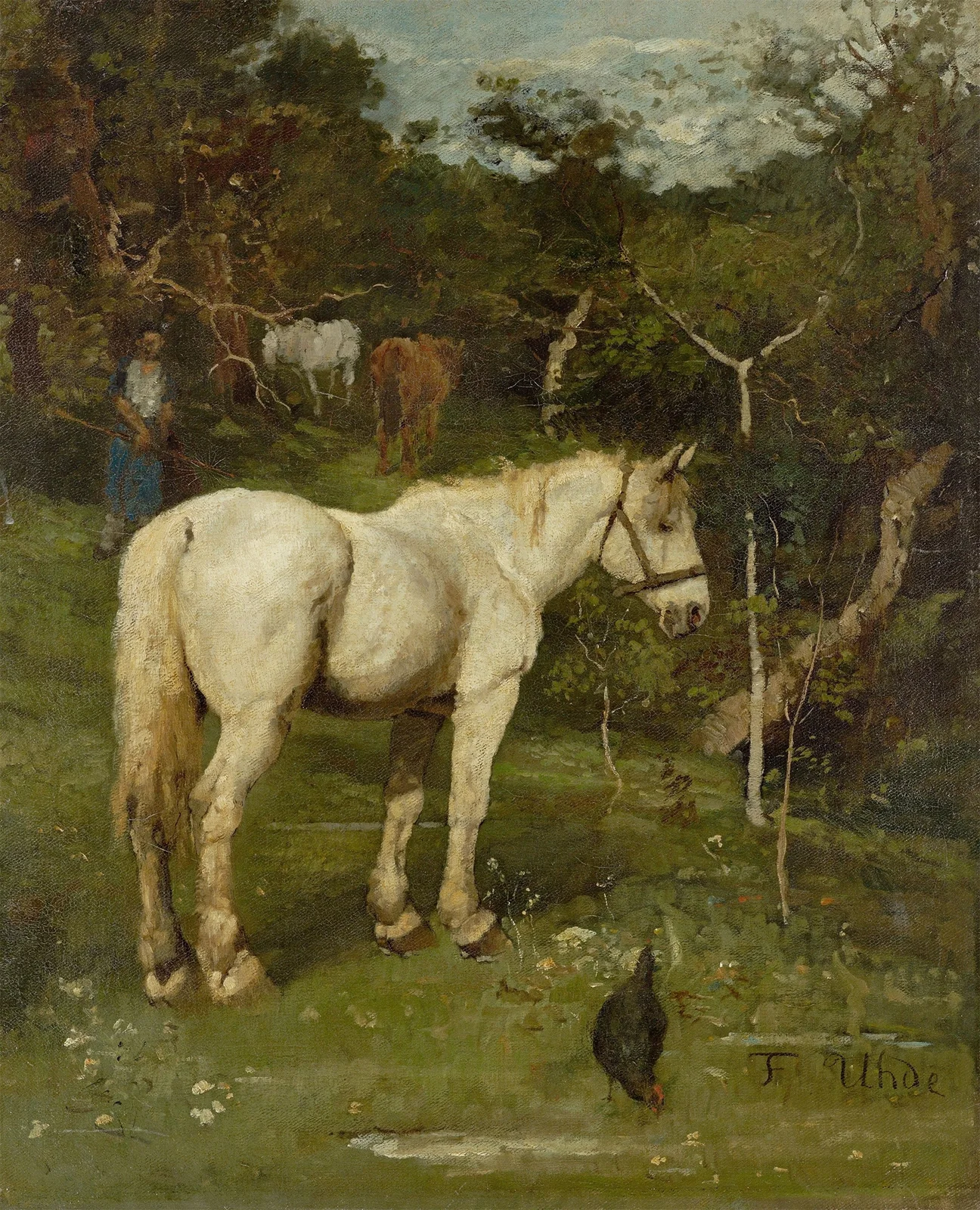 A white horse av Fritz von Uhde