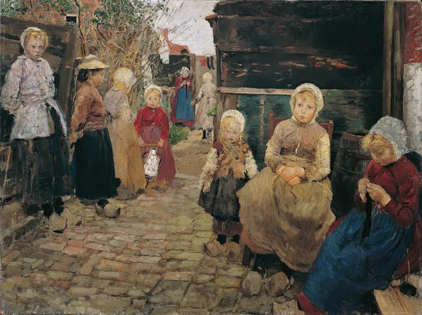 Children of fishermen in Zandvoort av Fritz von Uhde
