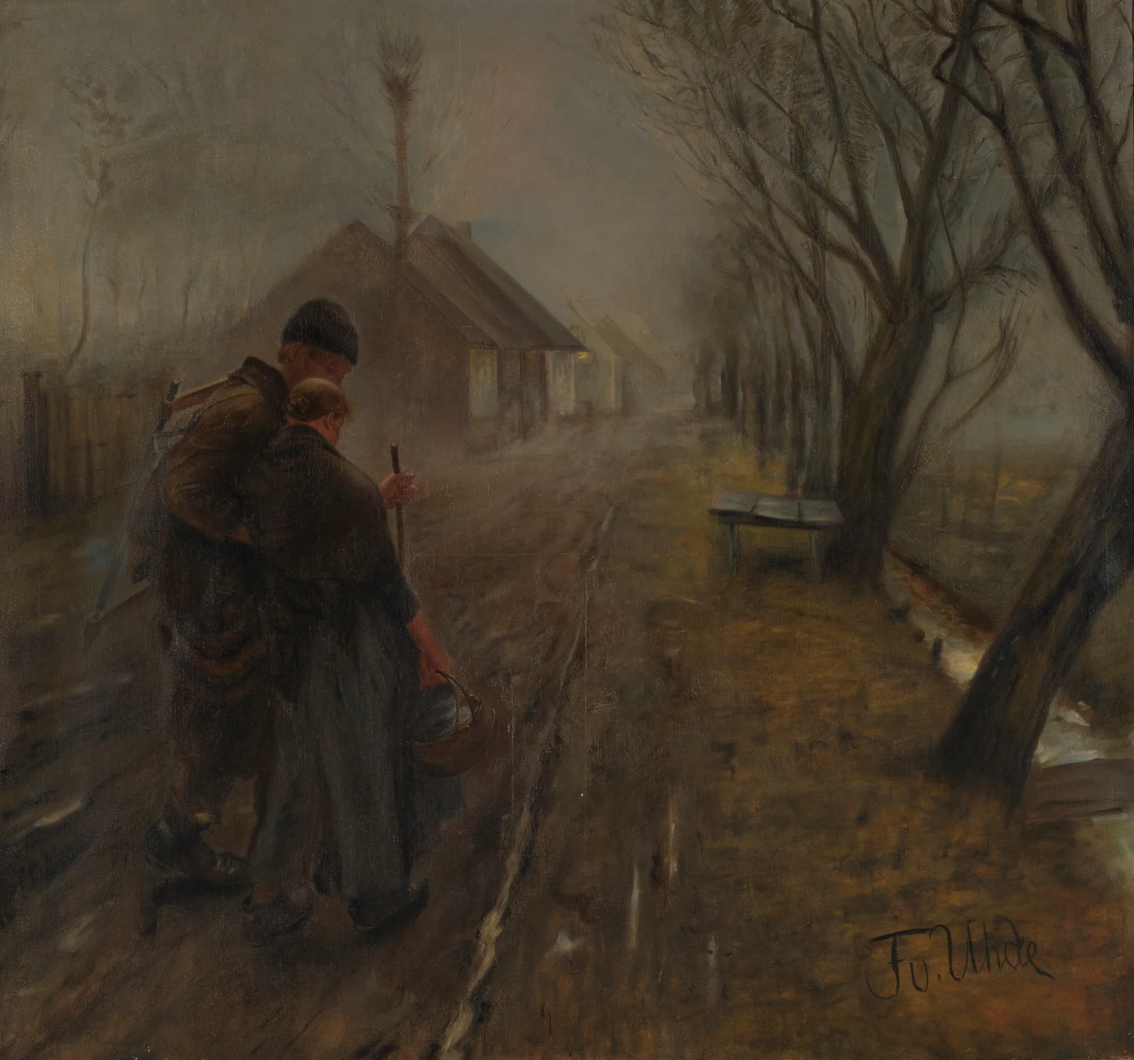 Gang nach Bethlehem (Schwerer Gang) av Fritz von Uhde