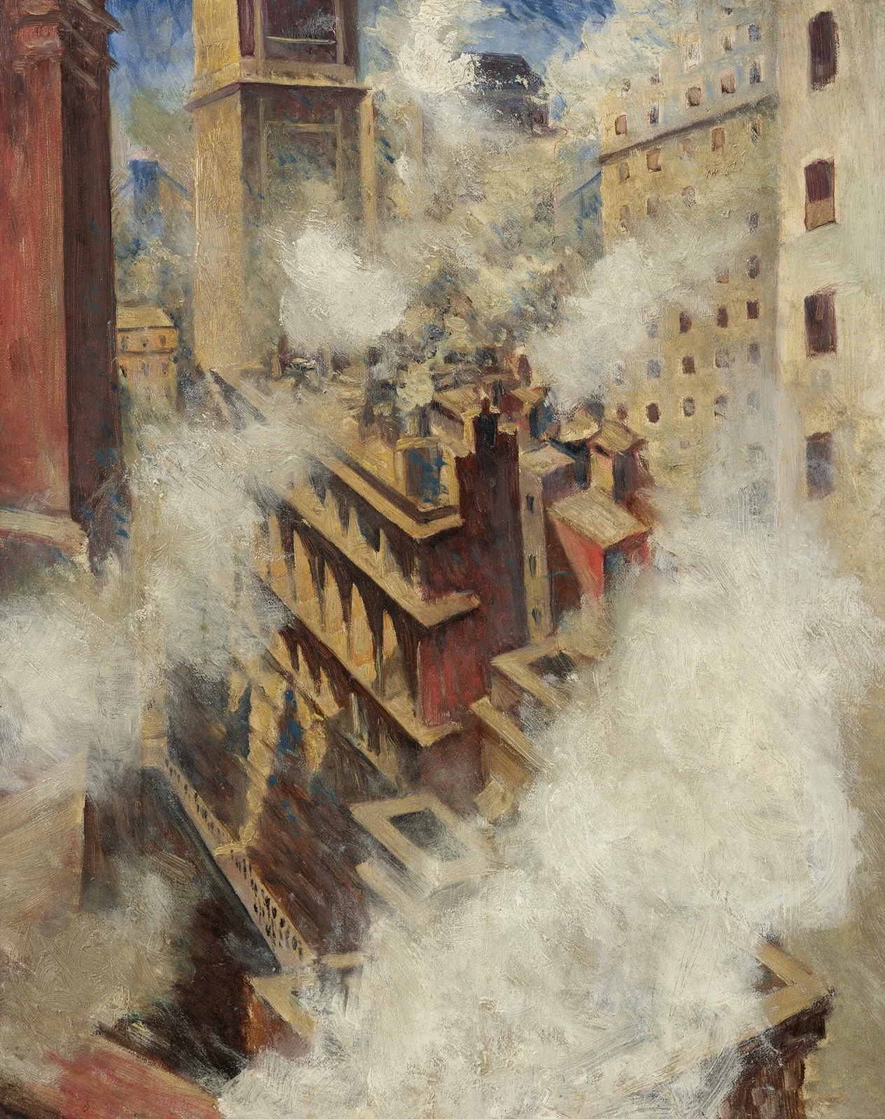 Looking Down Into Wall Street av Christopher R. W. Nevinson
