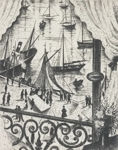 The balcony, Dieppe av Christopher R. W. Nevinson