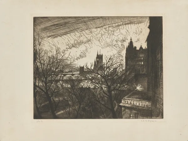 Westminster from the Savage Club, Adelphi av Christopher R. W. Nevinson
