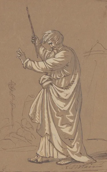 Aaron Converting His Staff into a Serpent av Robert Walter Weir