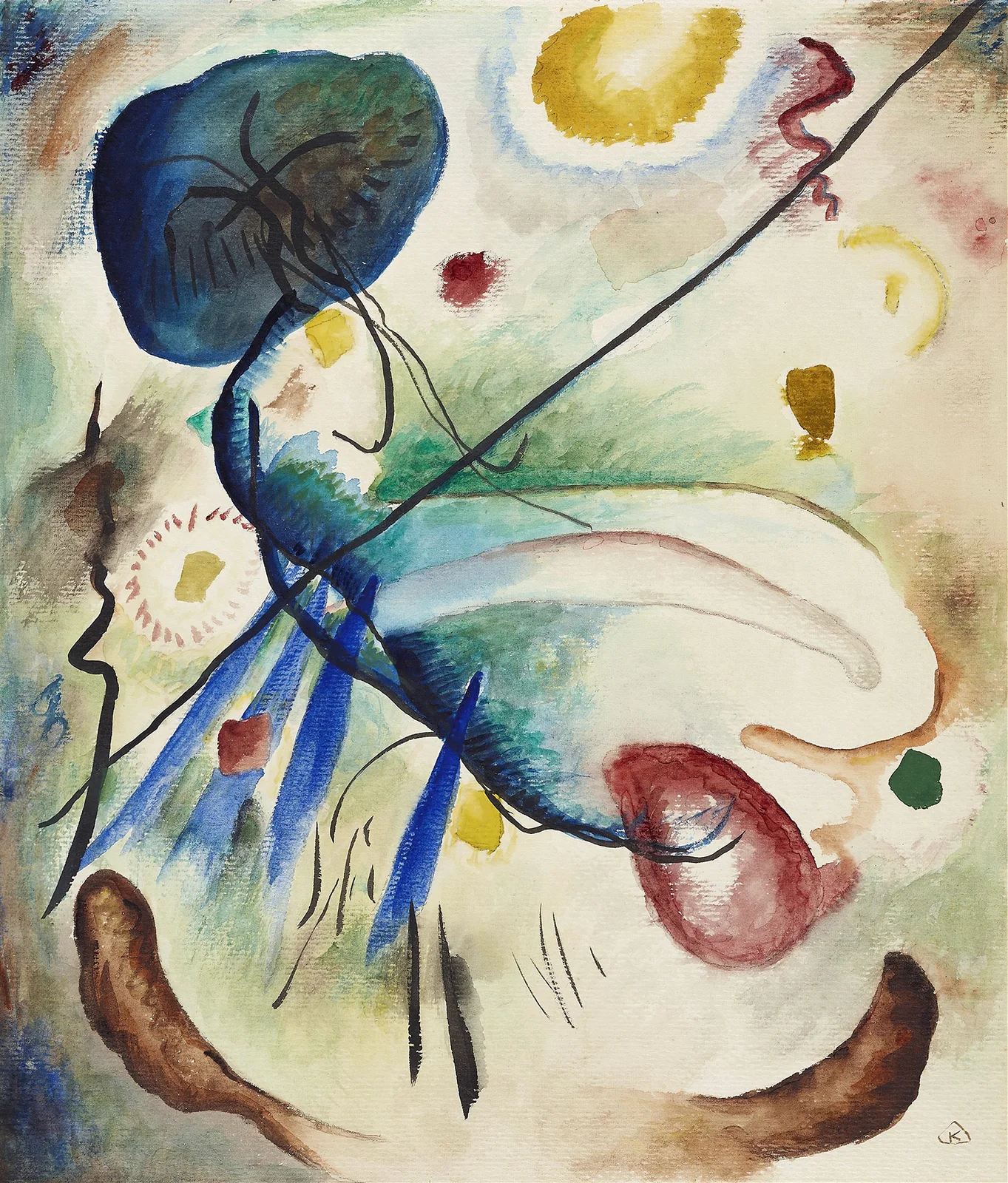 Aquarell mit Strich av Wassily Kandinsky