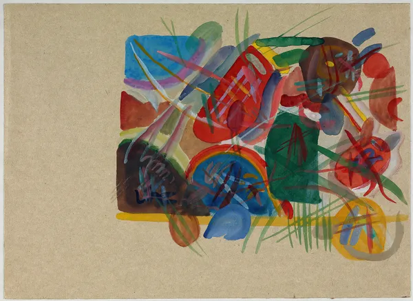 Aquarell ‘Mit Wald und Regenbogen’ av Wassily Kandinsky