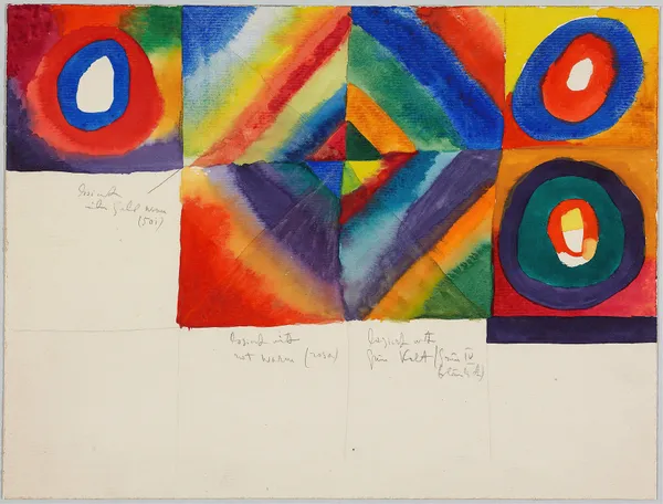 Color studies with information on painting technique av Wassily Kandinsky