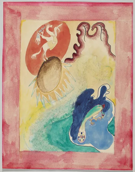 Design for the cover of the almanac ‘The Blue Rider’ VI av Wassily Kandinsky