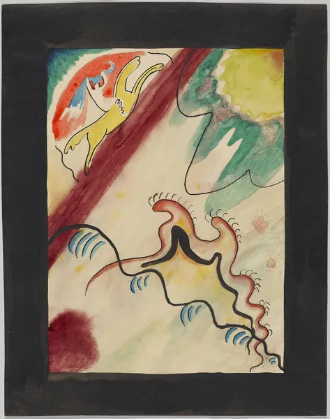 Design for the cover of the almanac ‘The Blue Rider’ VIIII av Wassily Kandinsky