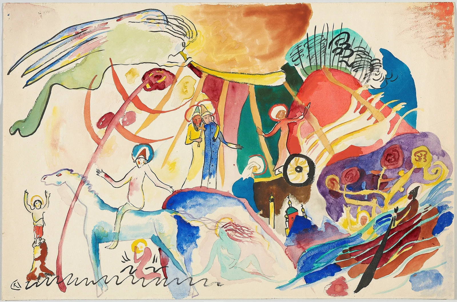Draft for ‘All Saints II (composition with saints)’ av Wassily Kandinsky