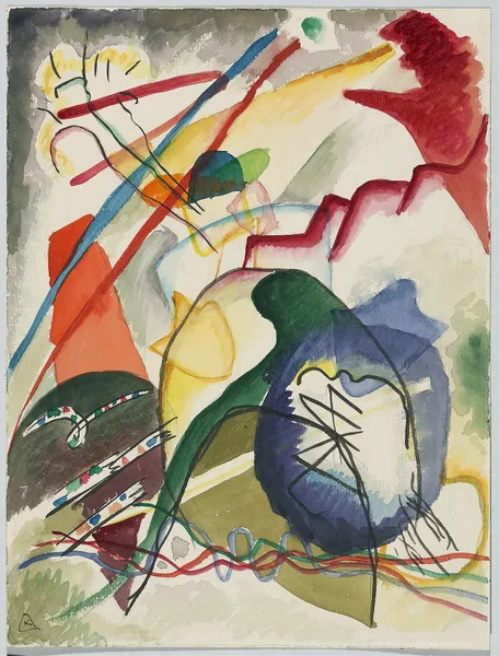 Draft for ‘Picture with a white border’ I av Wassily Kandinsky