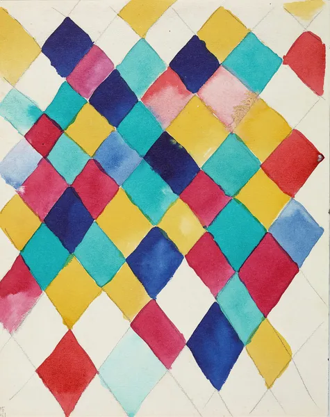 Farbstudie mit Rauten av Wassily Kandinsky
