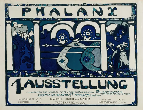Plakat für die erste Ausstellung der Phalanx av Wassily Kandinsky