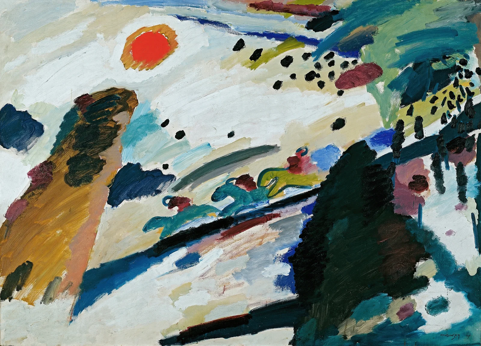 Romantic landscape av Wassily Kandinsky