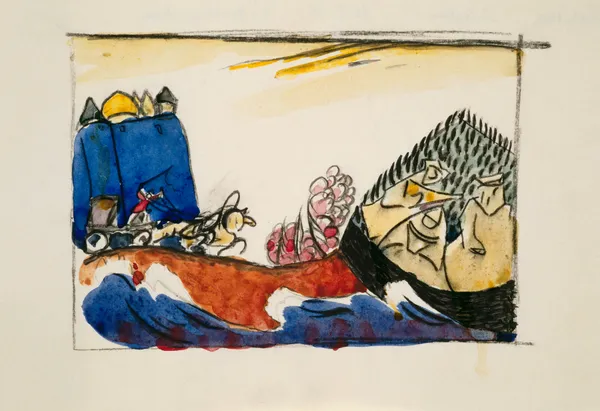 Studie für Bild mit Troika av Wassily Kandinsky
