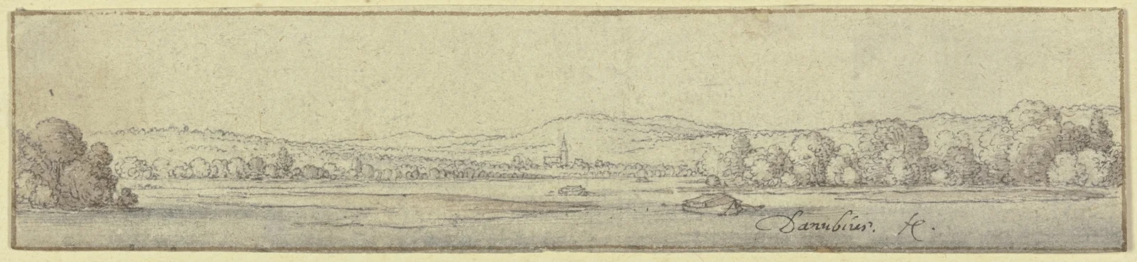 A Donau landscape av Wenceslaus Hollar