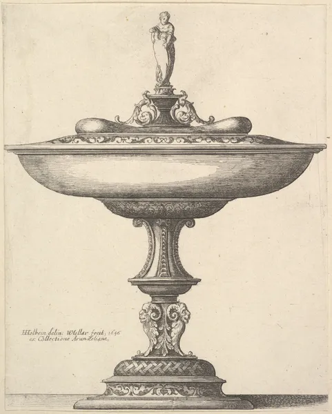 A wide cup with ornamental stem av Wenceslaus Hollar