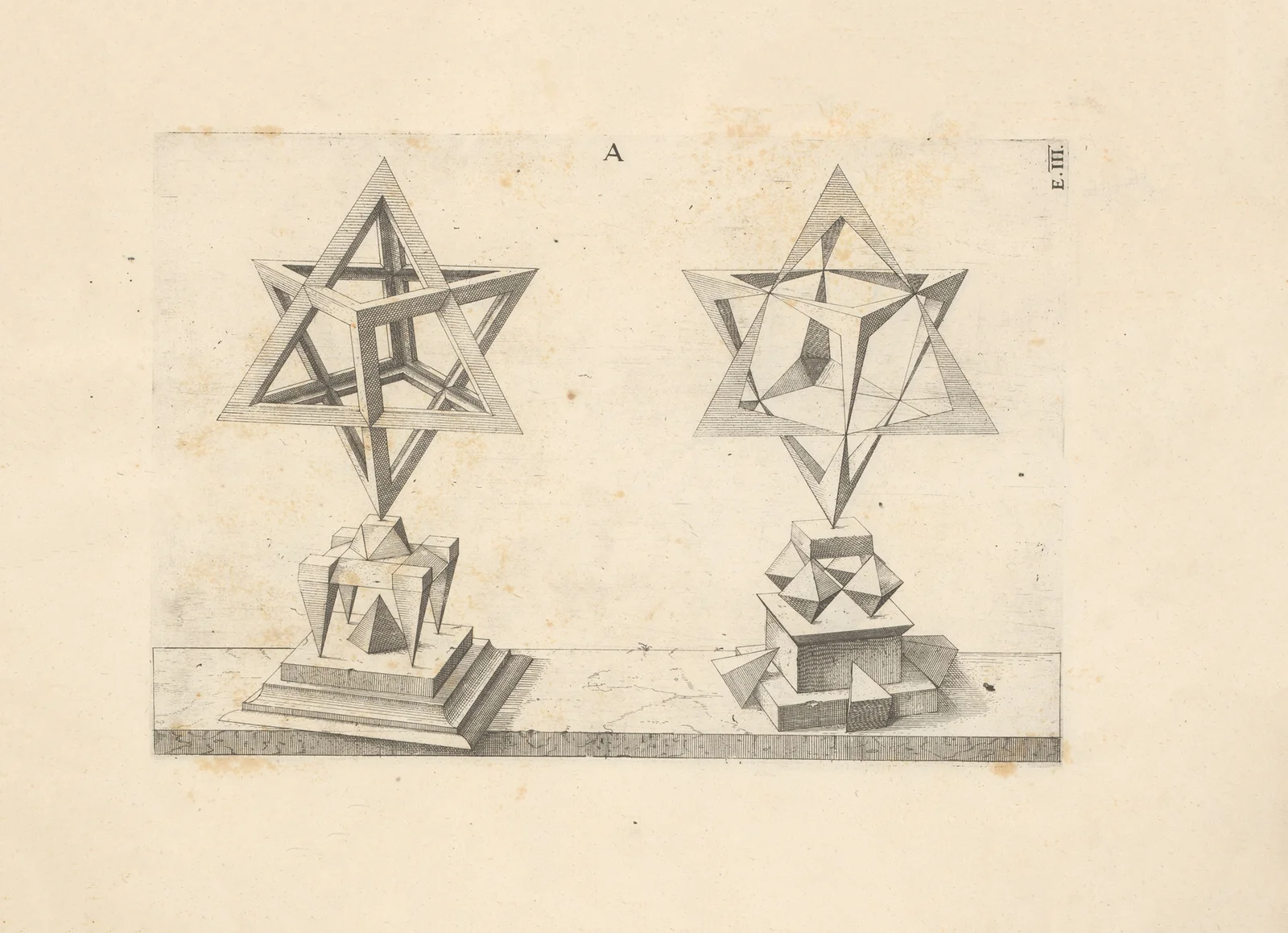 Perspectiva Corporum Regularium (Perspective of regular solids) Pl.21 av Wenzel Jamnitzer