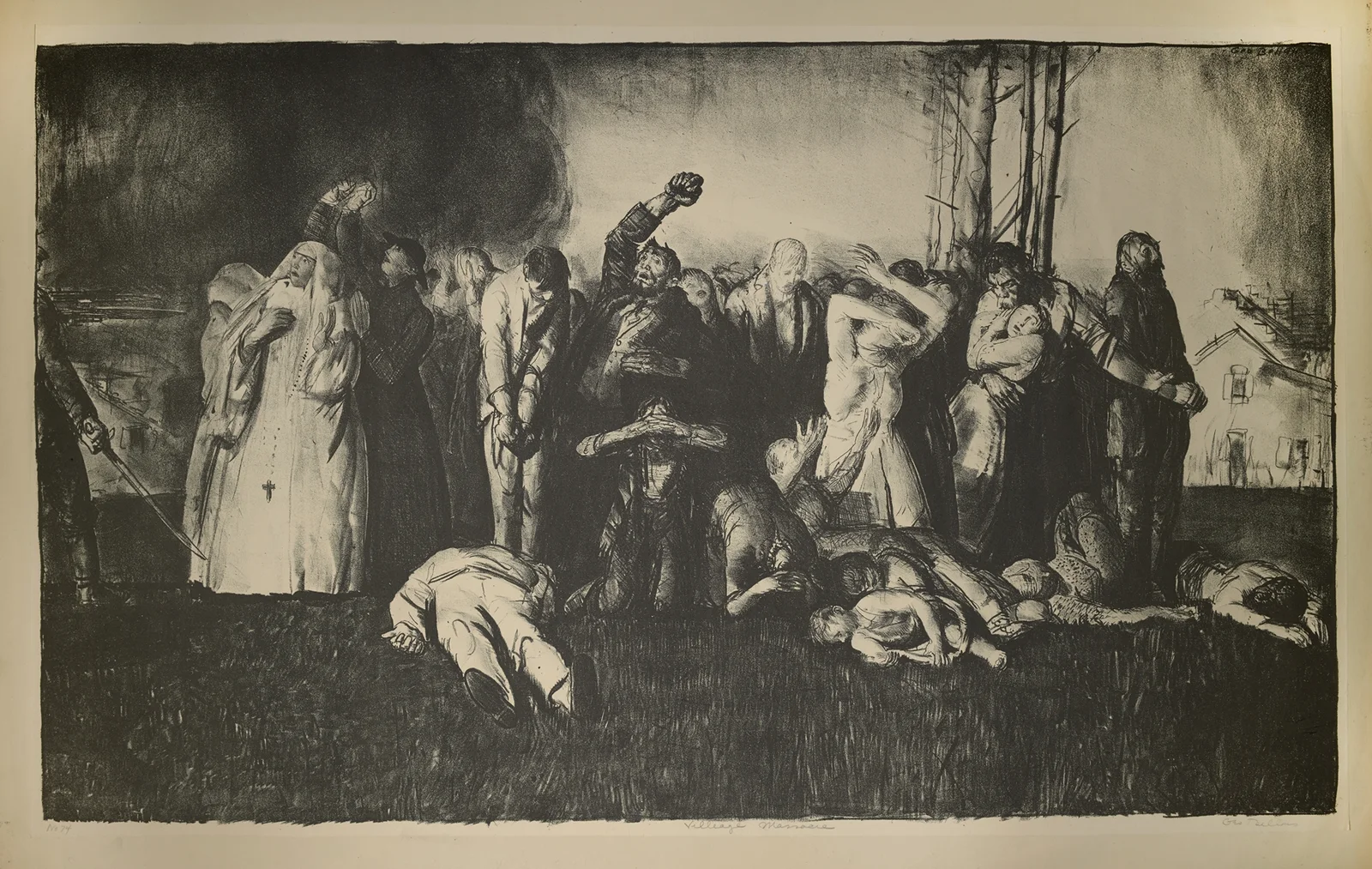 Village massacre av George Wesley Bellows