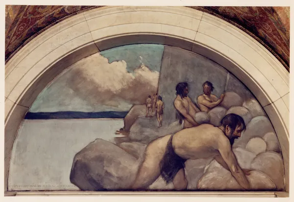 Cairn mural in Evolution of the Book series av John White Alexander