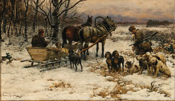 Off to the Winter Hunt av Alfred von Wierusz-Kowalski