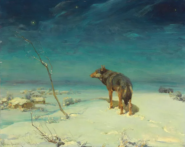 The Lone Wolf av Alfred von Wierusz-Kowalski