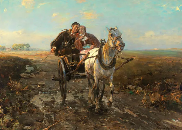 The Polish Wedding Ride av Alfred von Wierusz-Kowalski