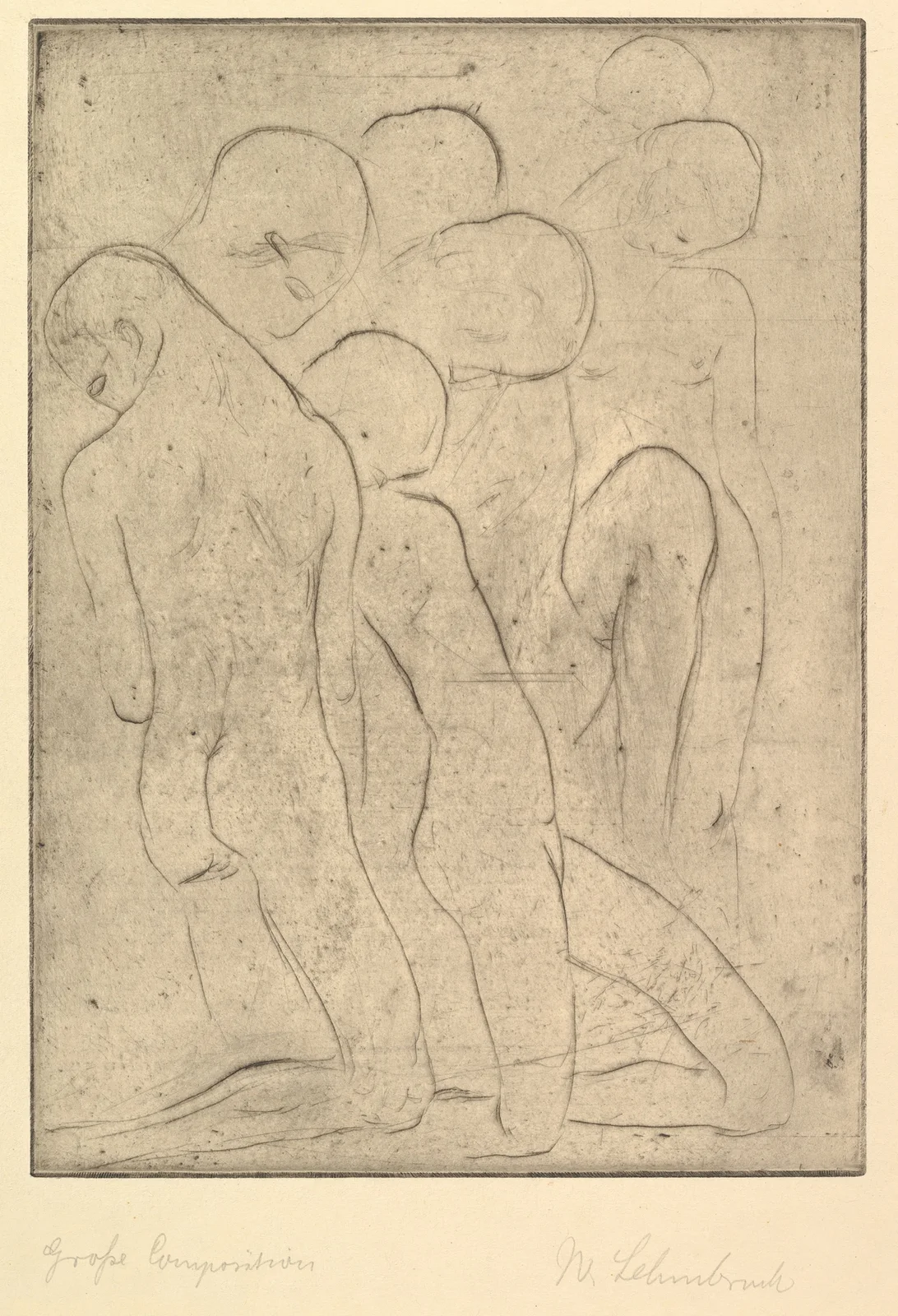 Composition (Große Komposition) av Wilhelm Lehmbruck